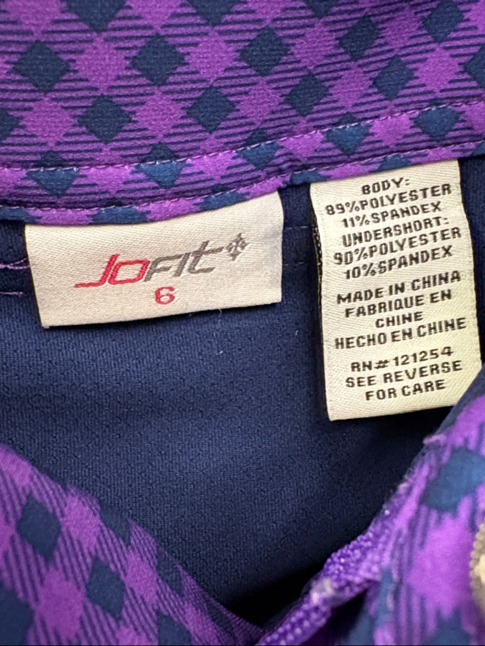 Jofit Purple Checkered Golf Skort with Front Pockets NNT size 6 - Picture 7 of 14